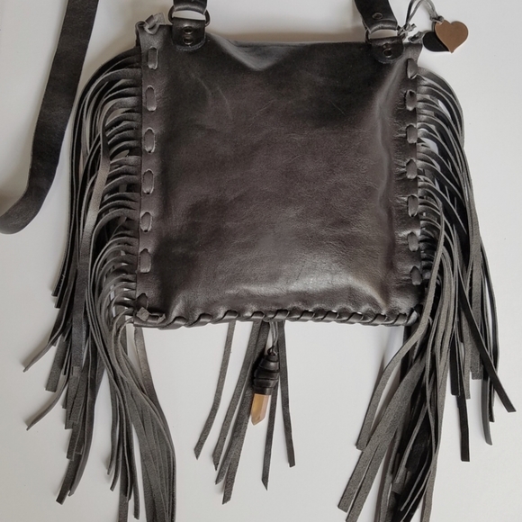 Genuine Leather "Citrine Point Boho" Bag - Picture 4 of 4